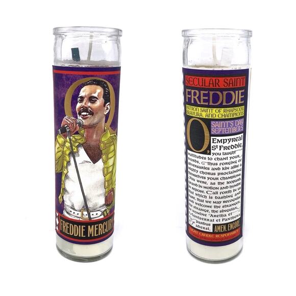 NWT SECULAR SAINTS Freddie Mercury Prayer Candle 8.5" - Picture 1 of 3